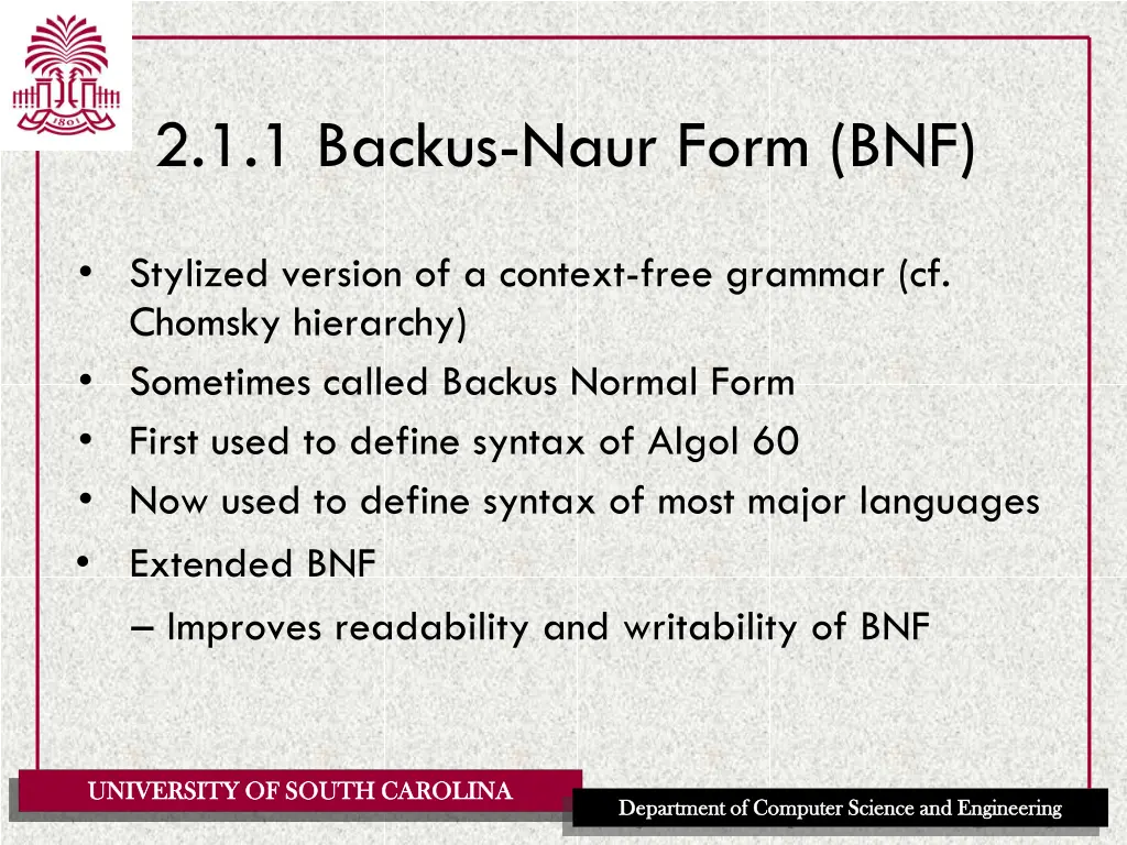 2 1 1 backus naur form bnf
