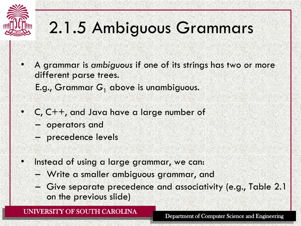 2 1 5 ambiguous grammars