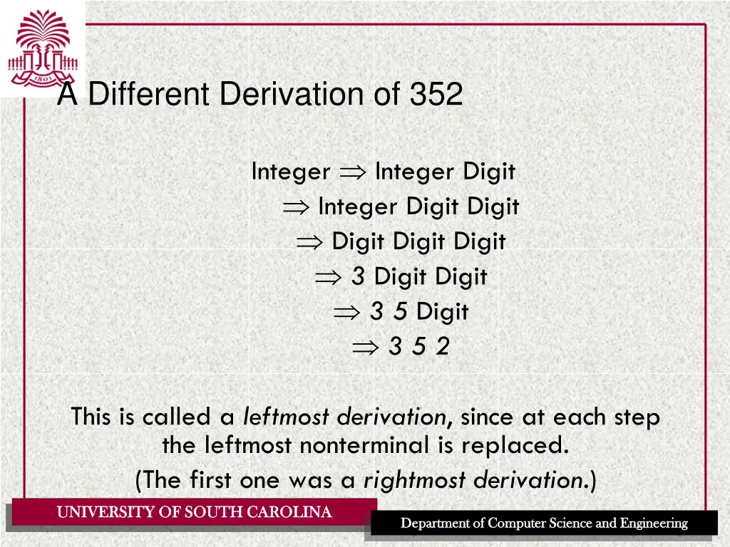 a different derivation of 352