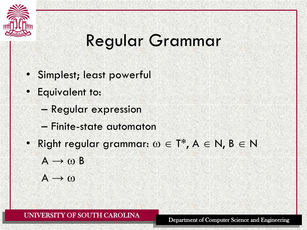 regular grammar