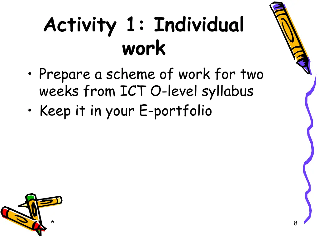 activity 1 individual work prepare a scheme