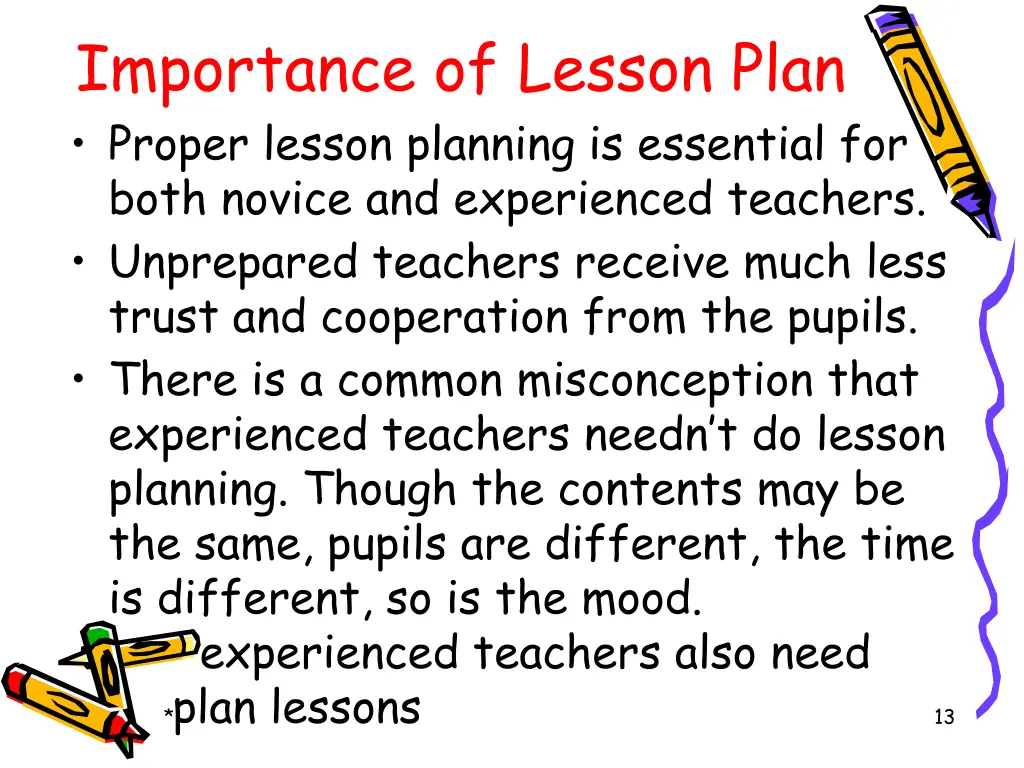 importance of lesson plan proper lesson planning