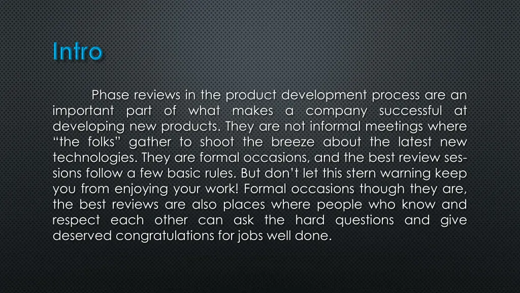 phase reviews in the product development process