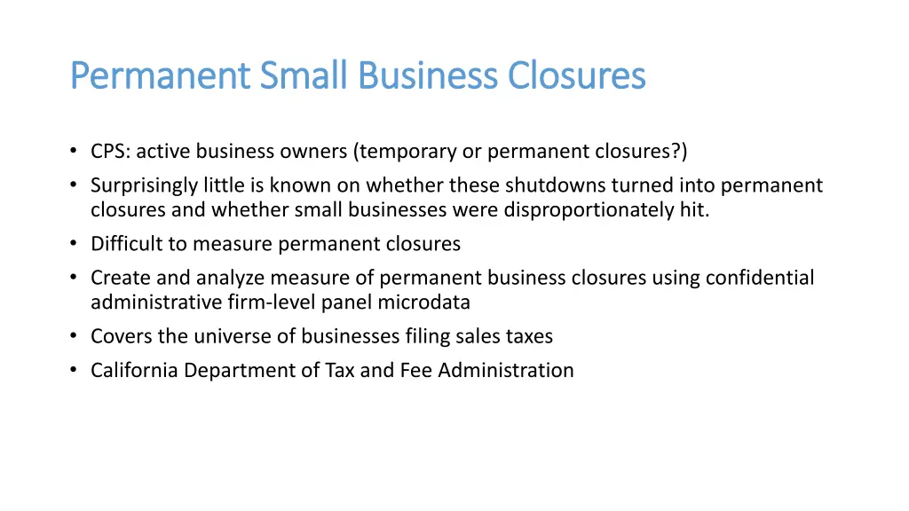 permanent small business closures permanent small