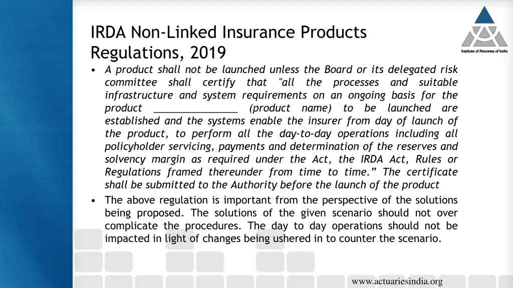 irda non linked insurance products regulations