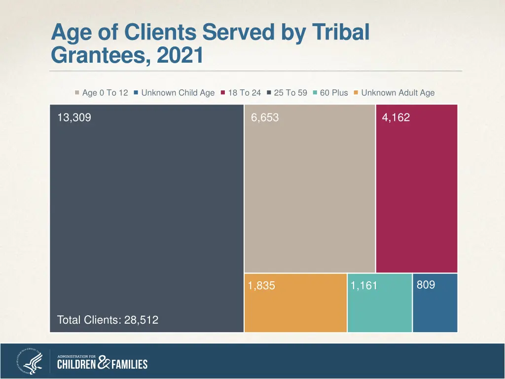 age of clients served by tribal grantees 2021