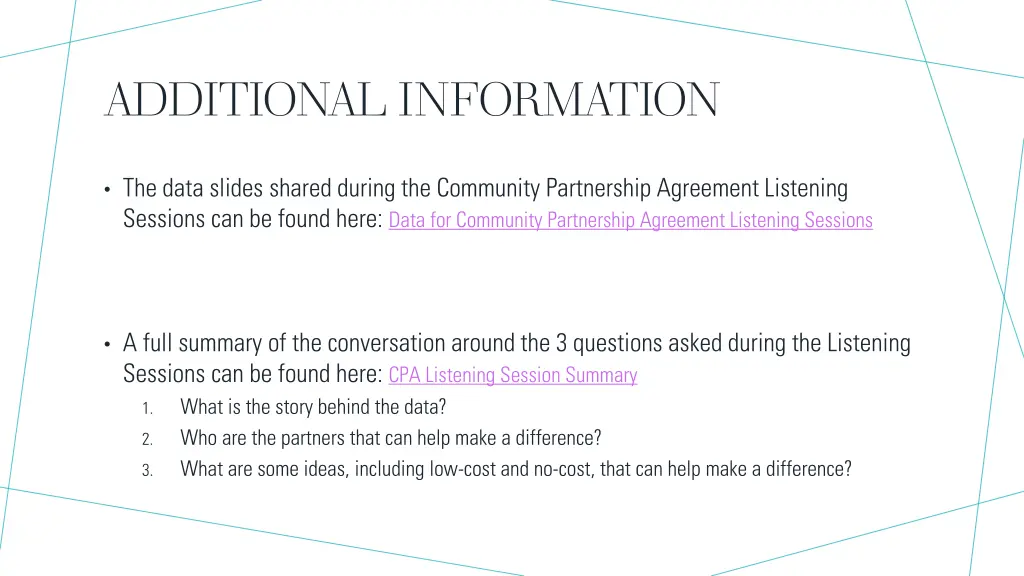 additional information