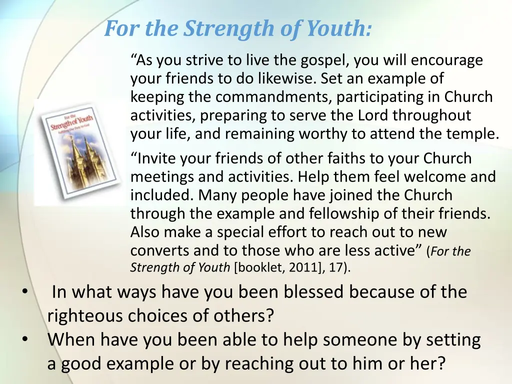 for the strength of youth