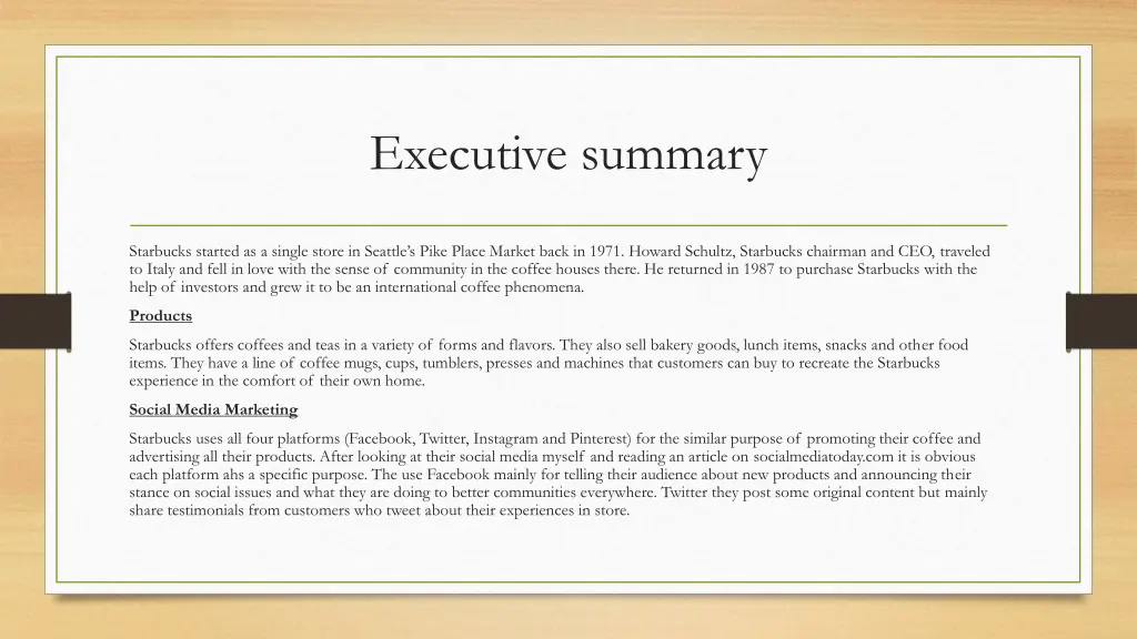 executive summary