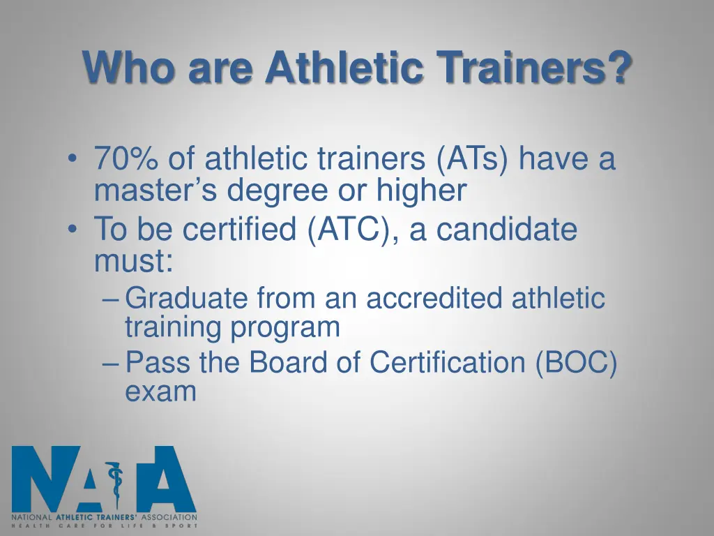 who are athletic trainers 1