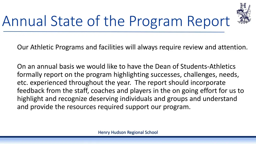 annual state of the program report