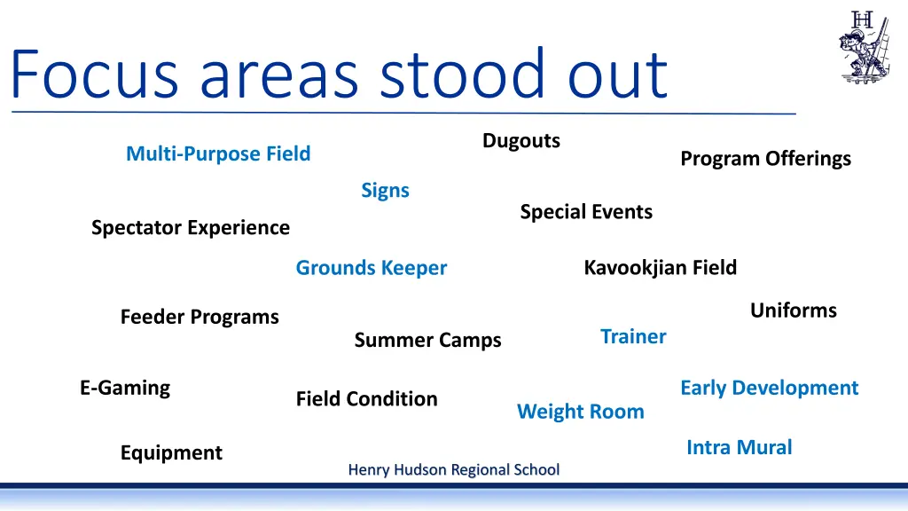focus areas stood out