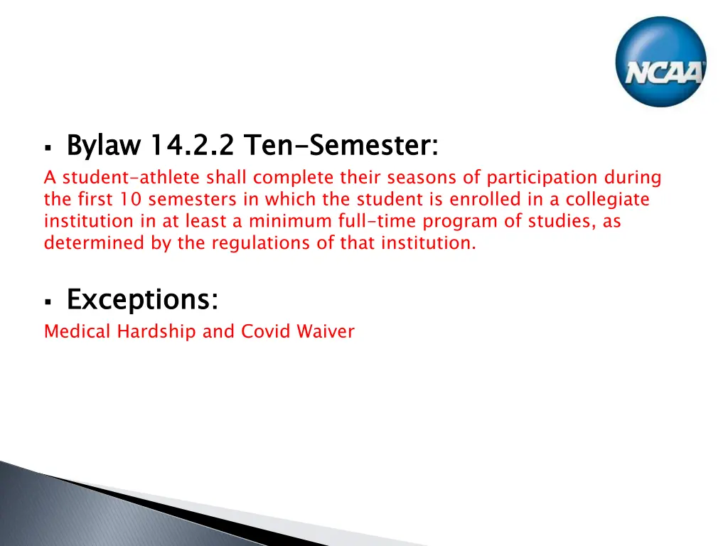 bylaw 14 2 2 ten a student athlete shall complete