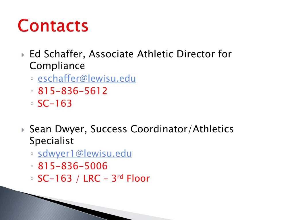 ed schaffer associate athletic director