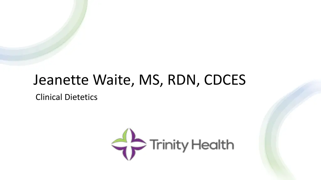 jeanette waite ms rdn cdces clinical dietetics