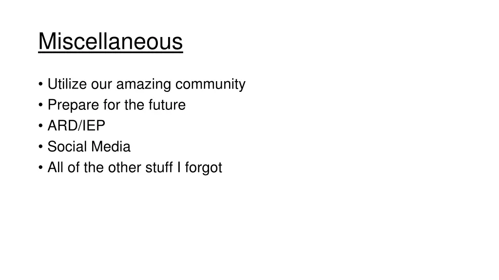 miscellaneous