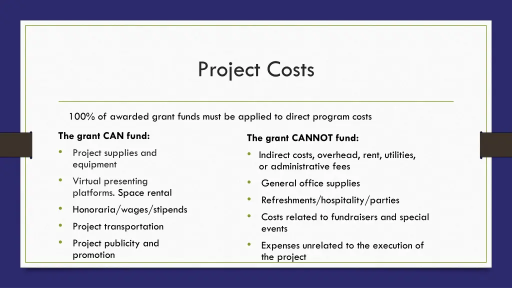 project costs