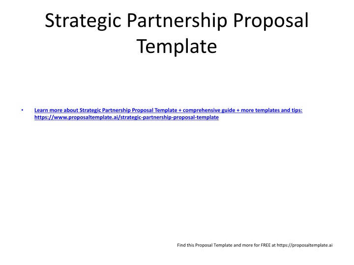 strategic partnership proposal template