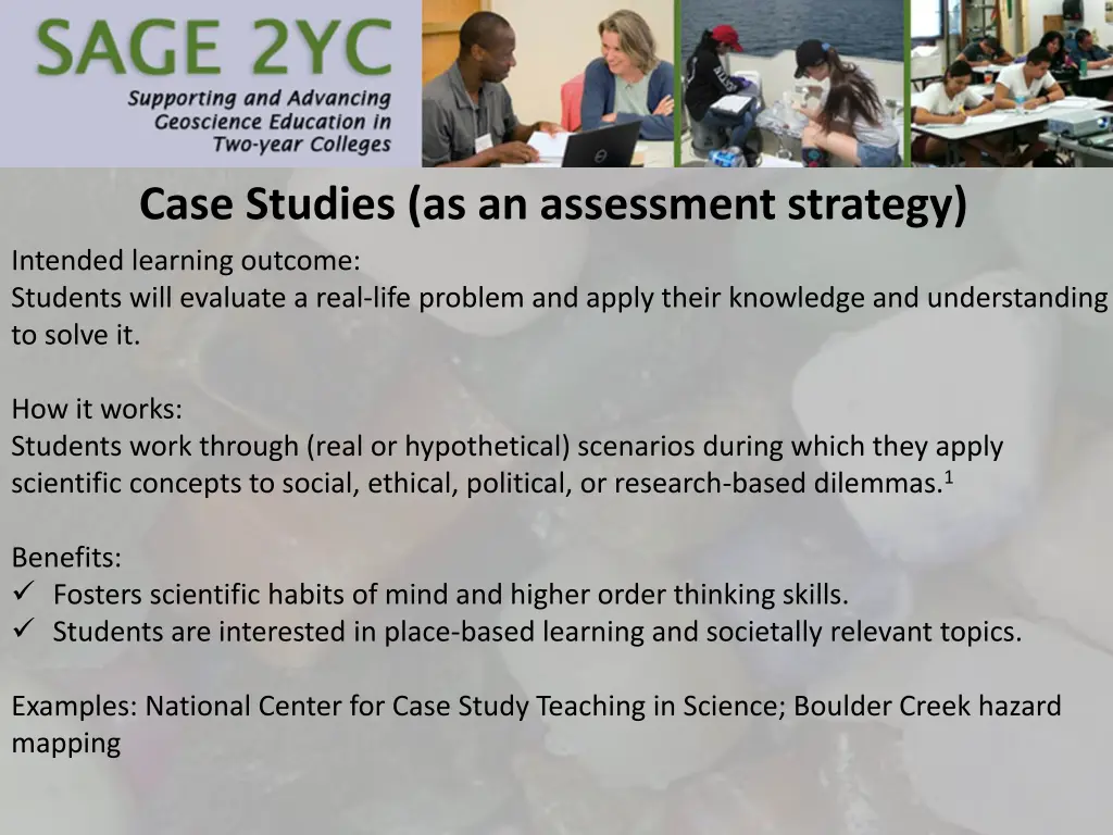 case studies as an assessment strategy intended