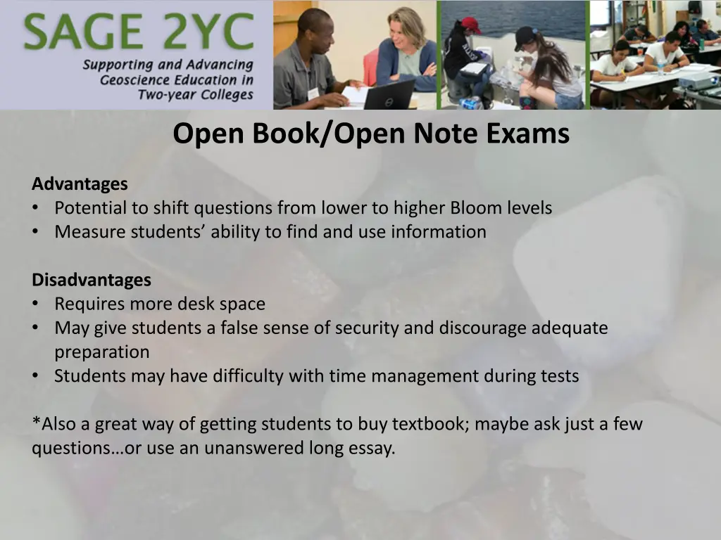 open book open note exams