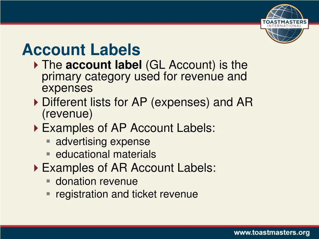 account labels the account label gl account