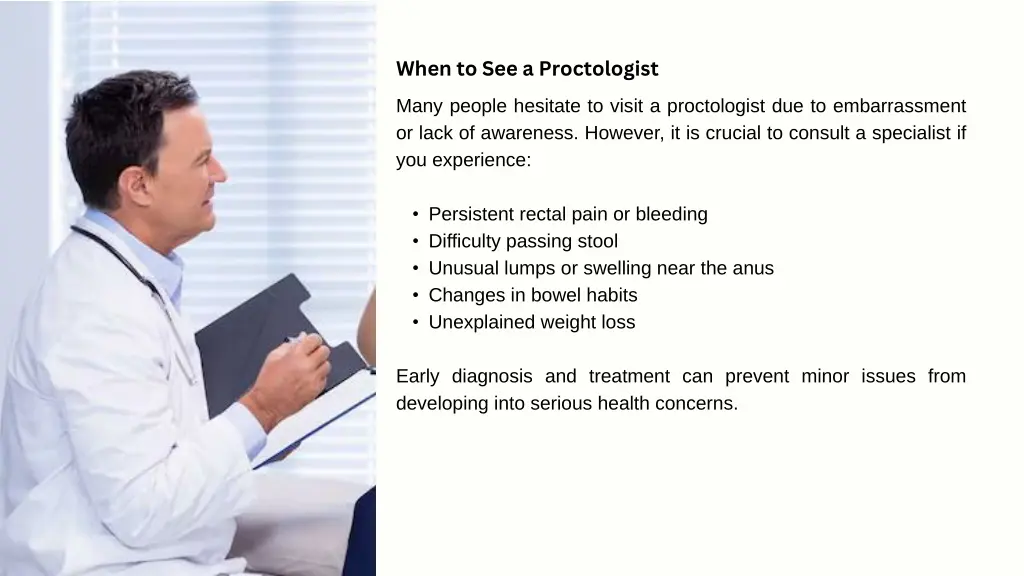 when to see a proctologist