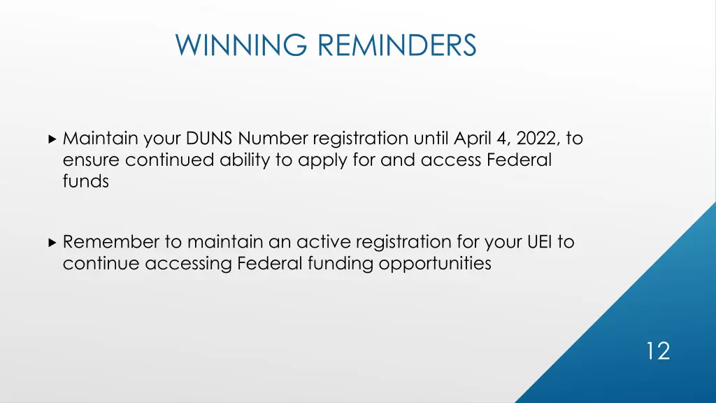 winning reminders