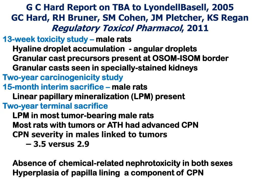 g c hard report on tba to lyondellbasell 2005