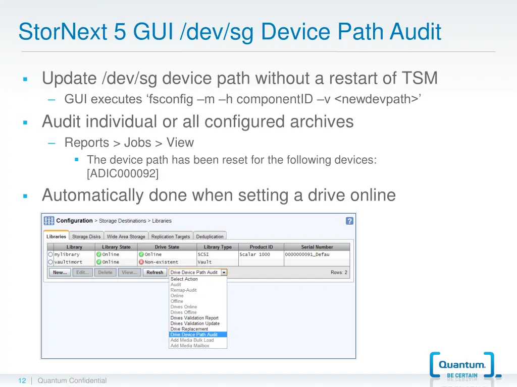 stornext 5 gui dev sg device path audit