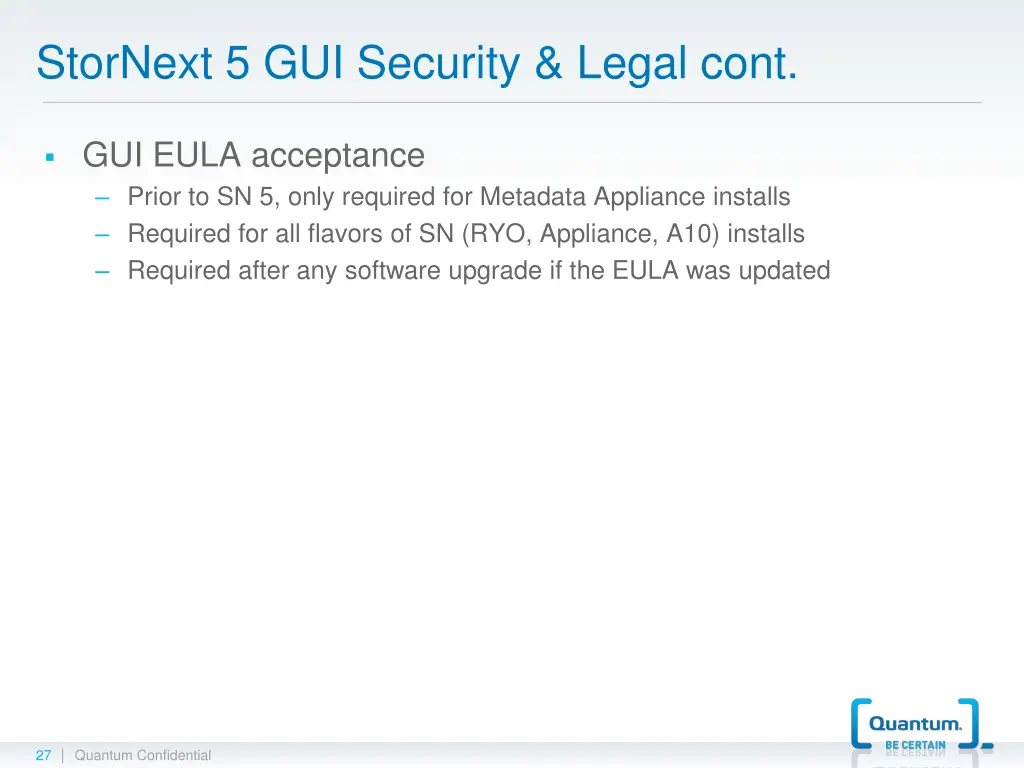 stornext 5 gui security legal cont