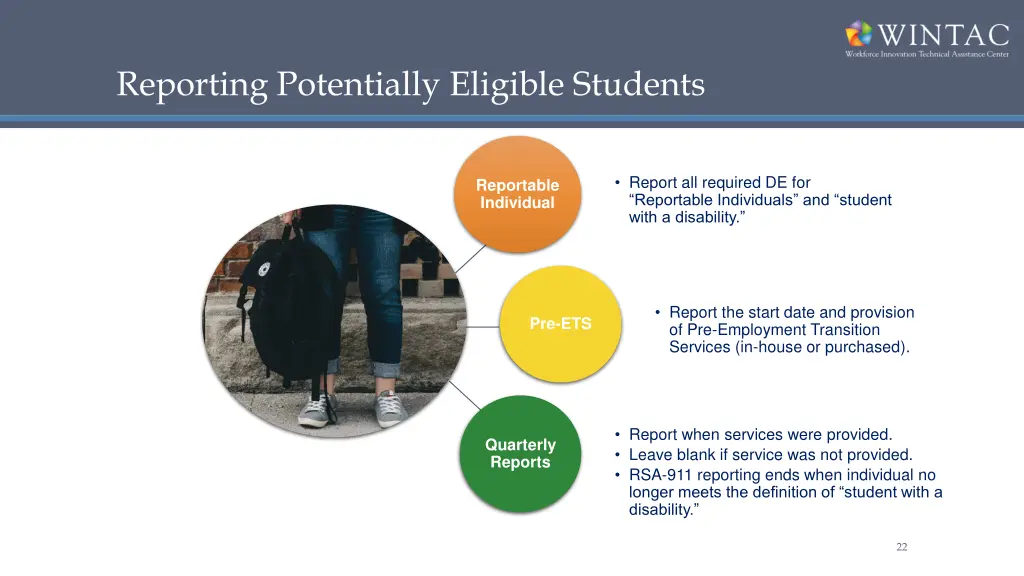 reporting potentially eligible students