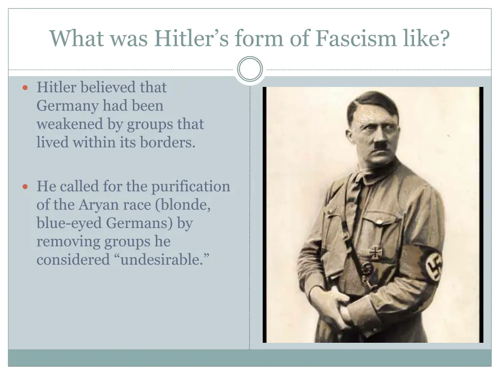 what was hitler s form of fascism like