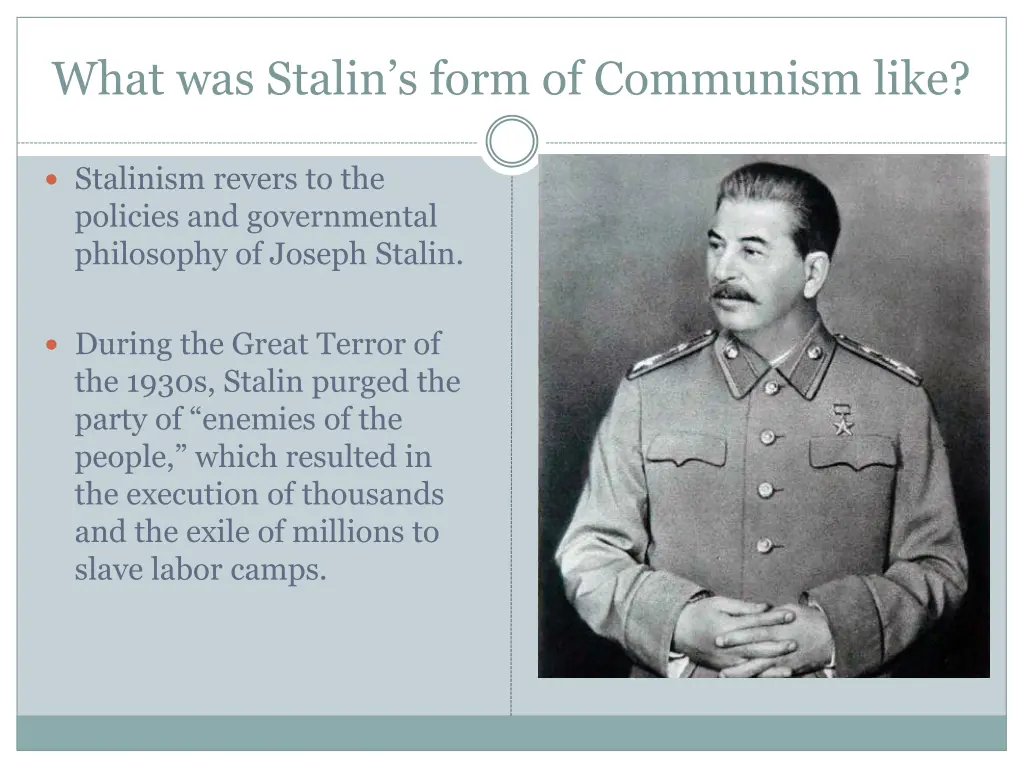 what was stalin s form of communism like