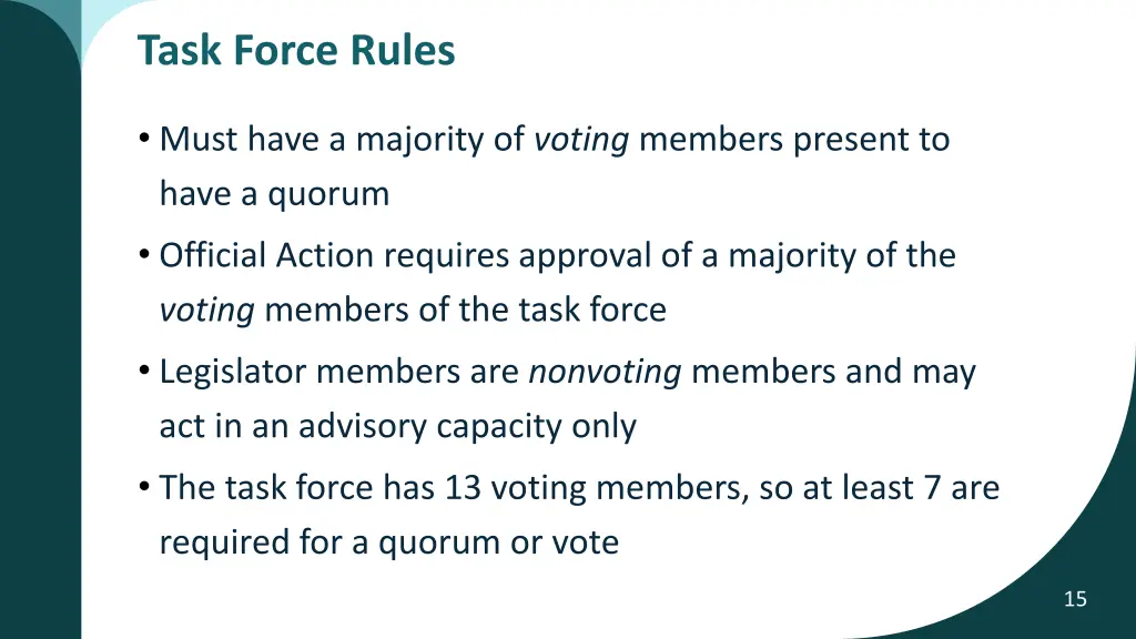 task force rules 1