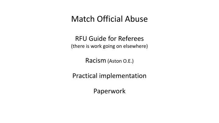 match official abuse