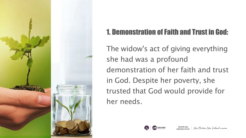 1 demonstration of faith and trust in god