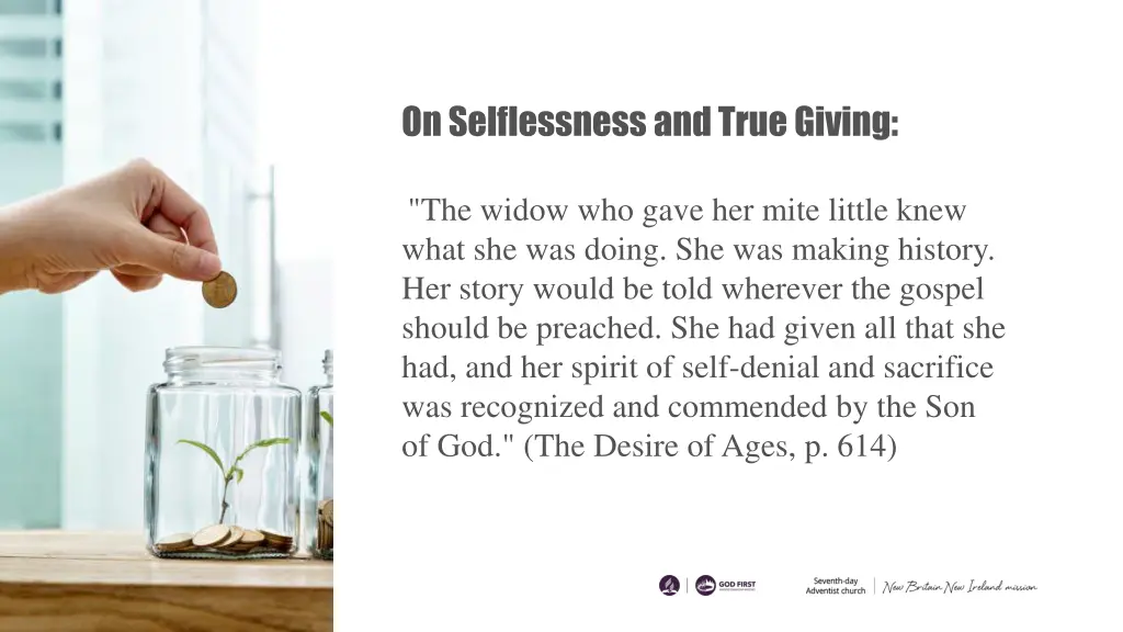 on selflessness and true giving