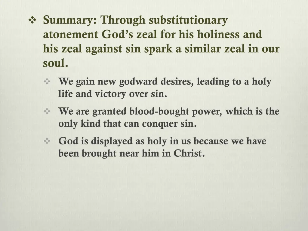summary through substitutionary atonement