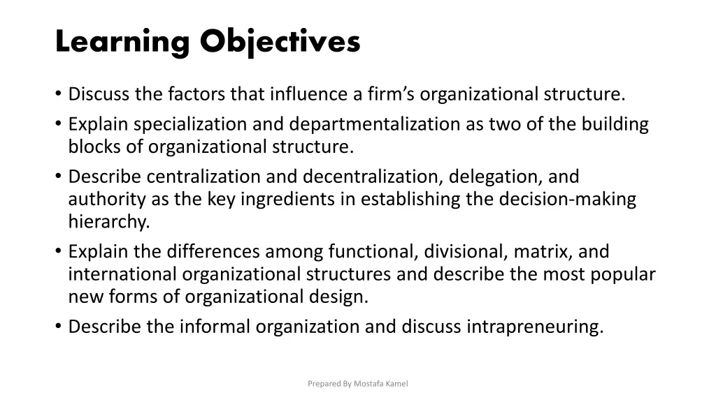 learning objectives