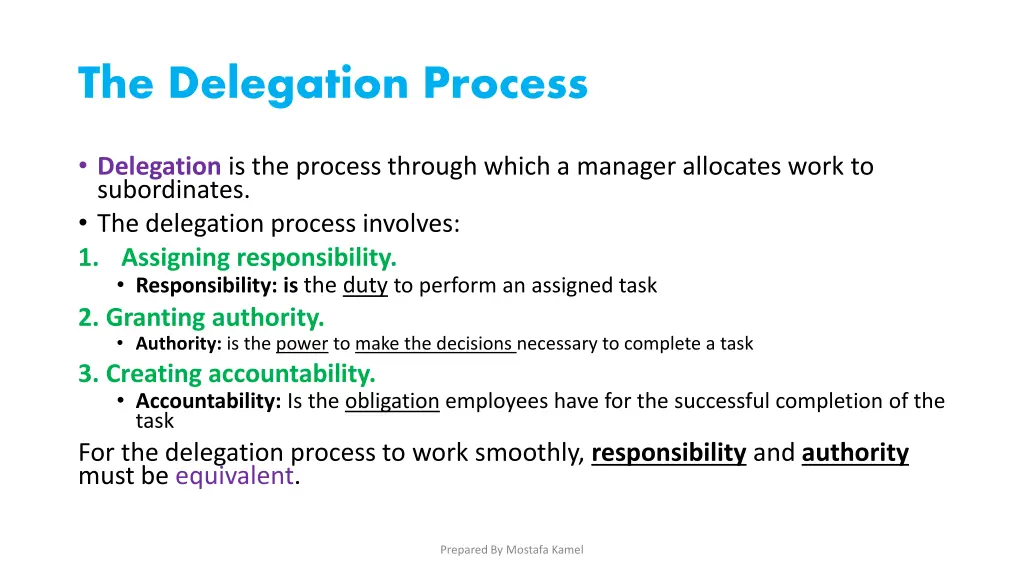 the delegation process