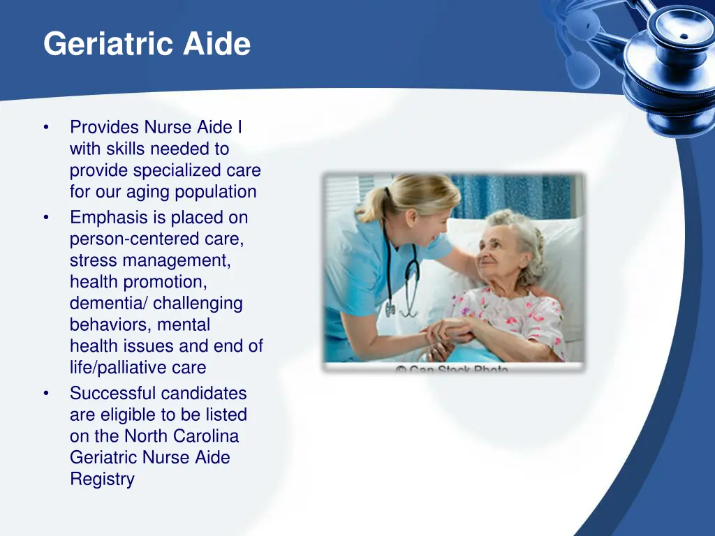 geriatric aide