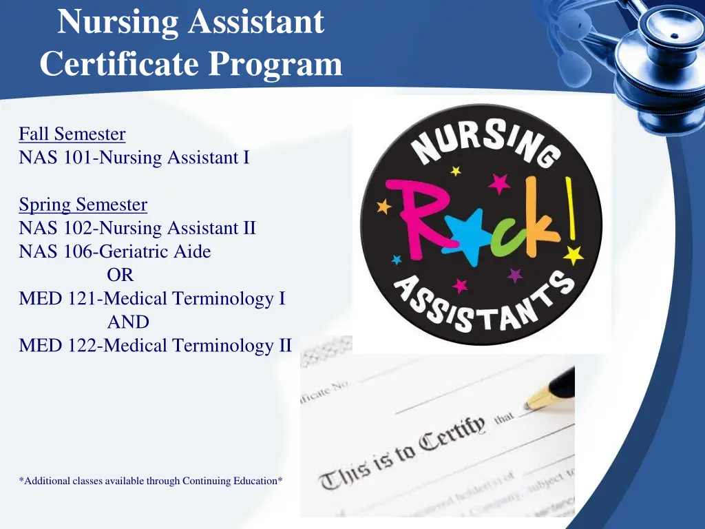nursing assistant certificate program