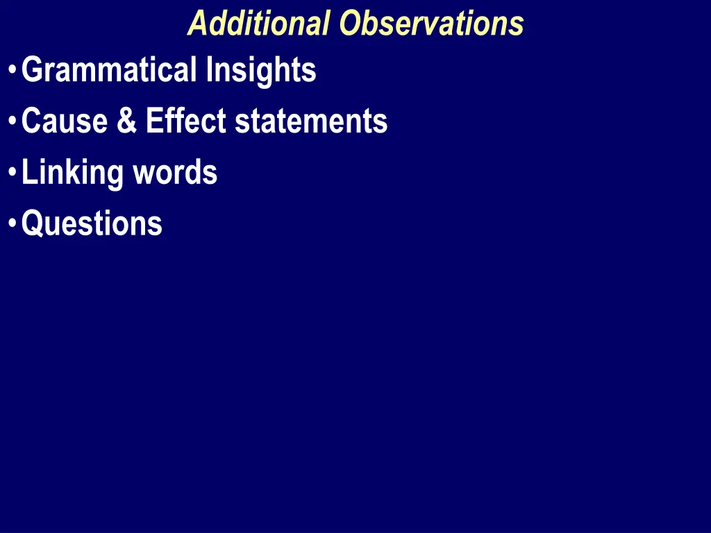 additional observations 1