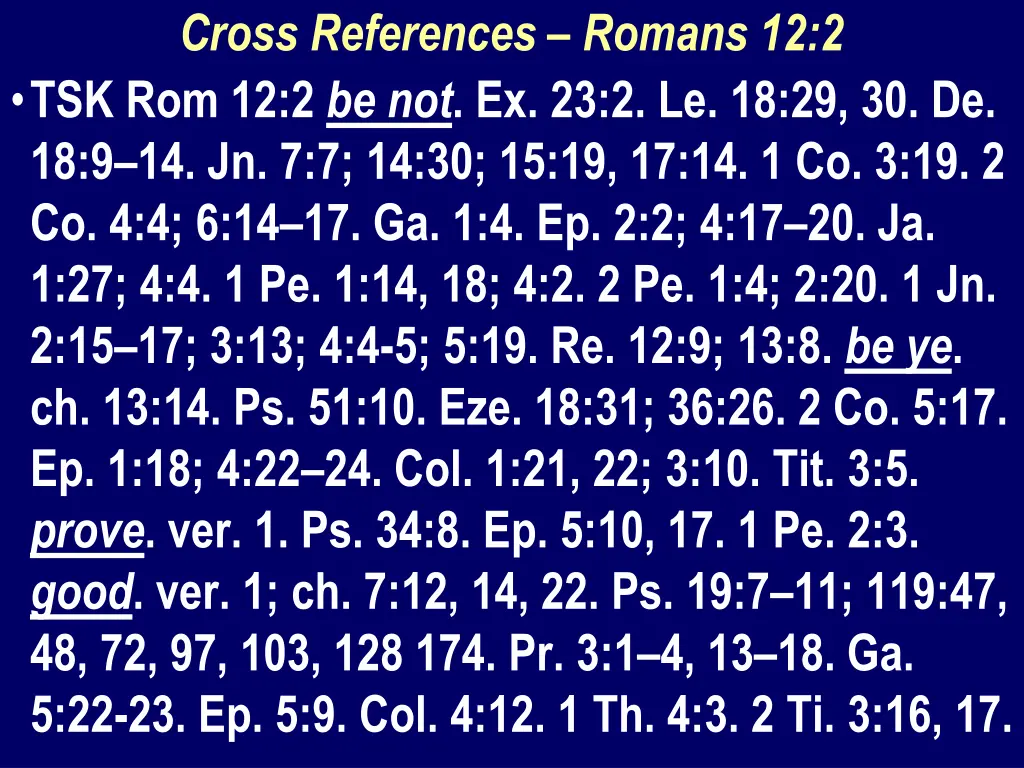 cross references romans