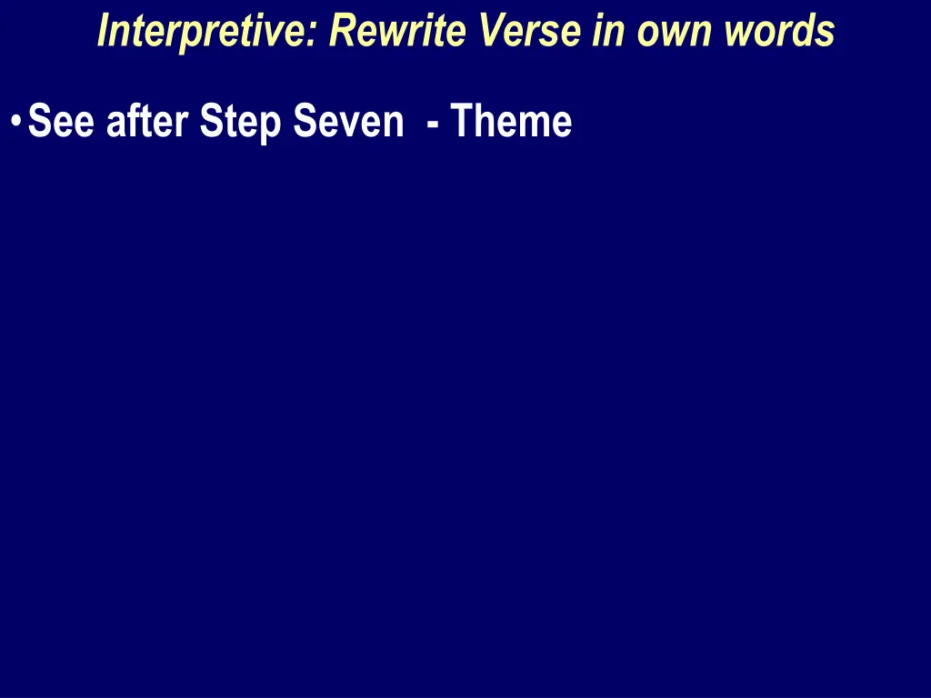 interpretive rewrite verse in own words
