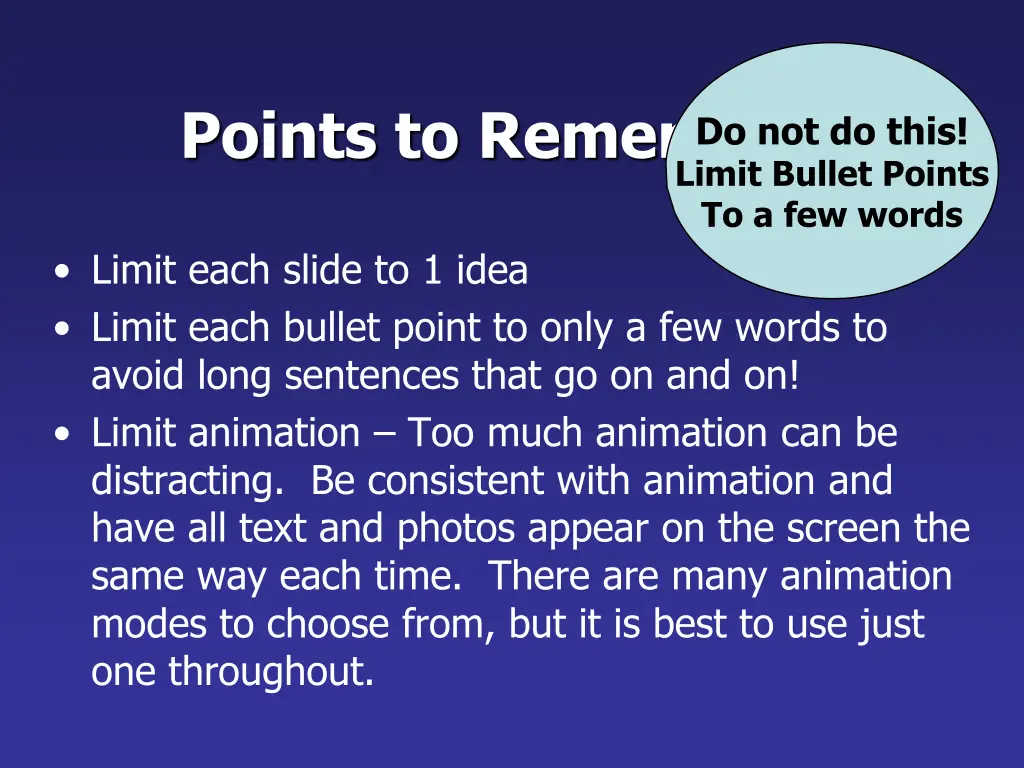 points to remember