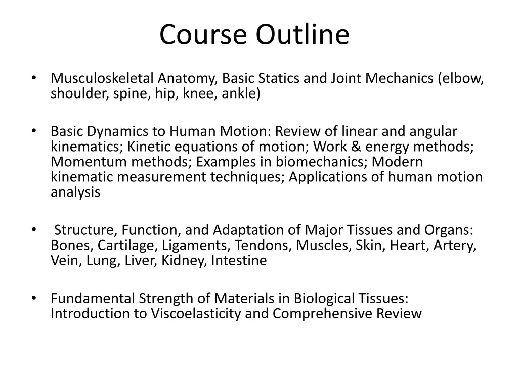 course outline