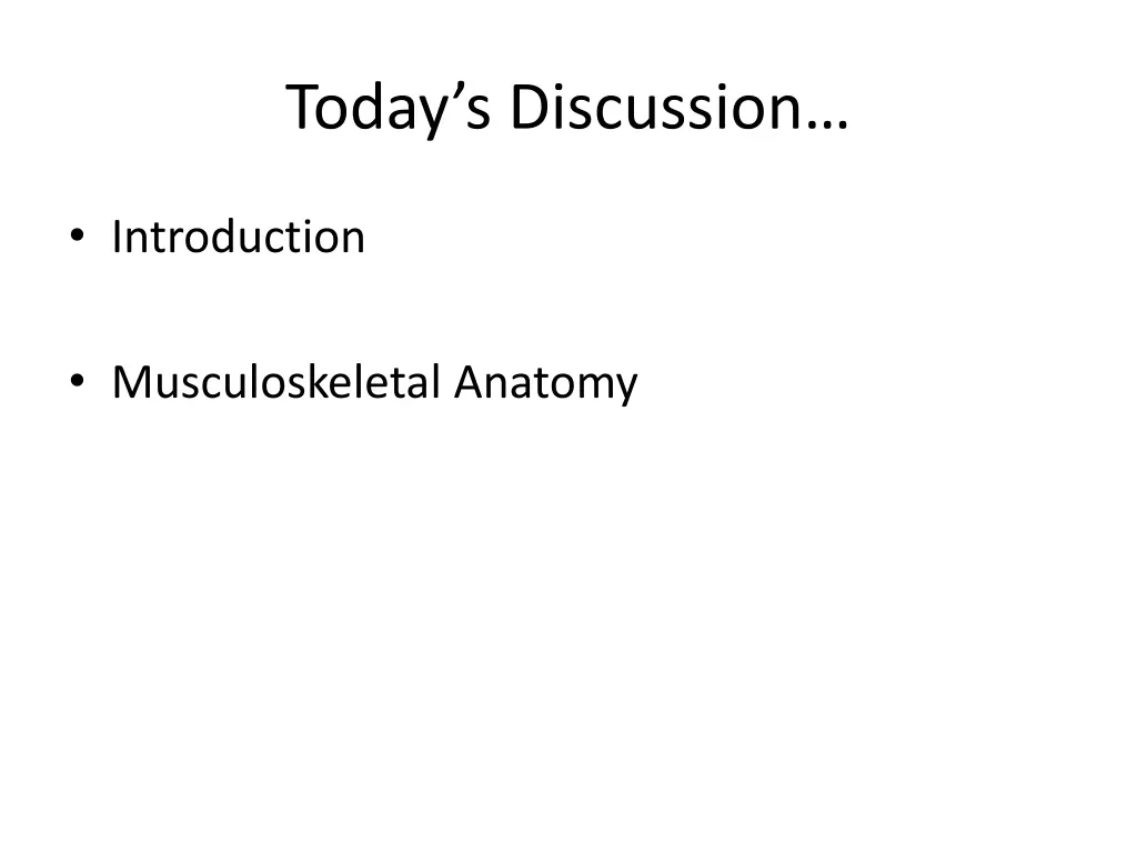 today s discussion
