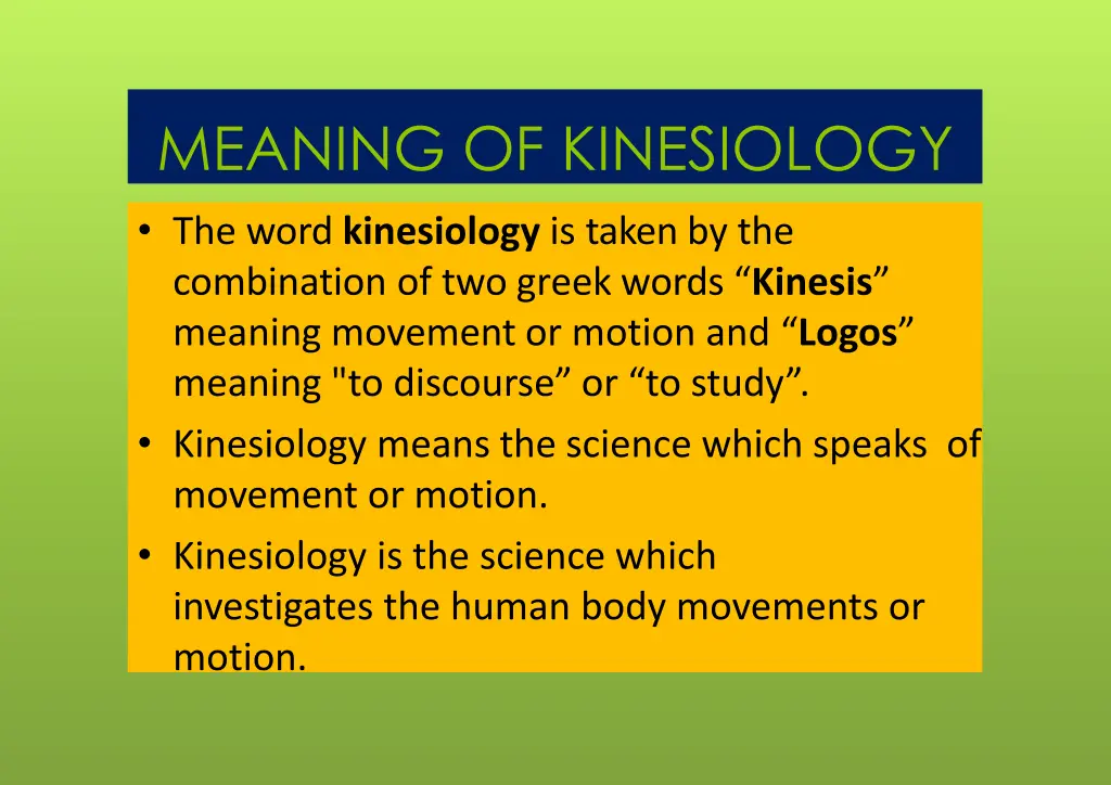 meaning of kinesiology