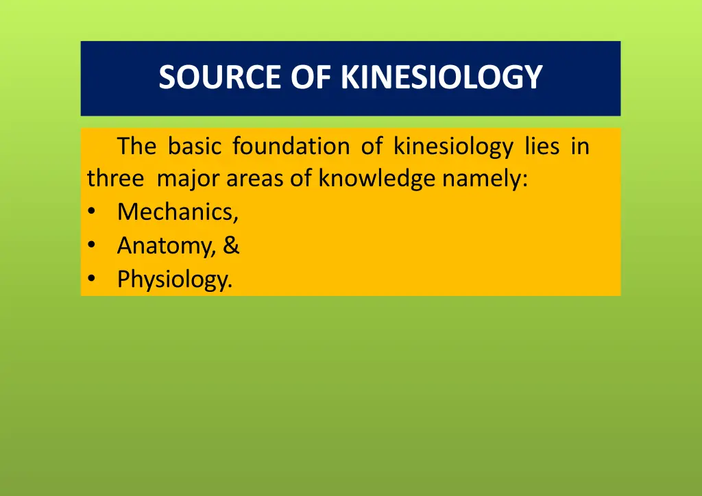 source of kinesiology
